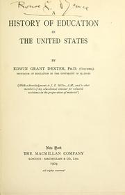 Cover of A history of education in the United States by Edwin Grant Dexter