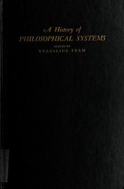 Front cover of A history of philosophical systems by Vergilius Ture Anselm Ferm