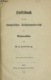 Front cover of Hülfsbuch für den evangelischen Religionsunterricht in Gymnasien by W. A. Hollenberg
