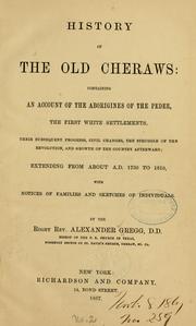 Front cover of History of the old Cheraws by Alexander Gregg