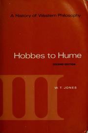 Front cover of Hobbes to Hume by W. T. Jones