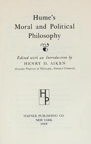 Cover of Moral and political philosophy by David Hume