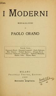 Front cover of I moderni, medaglioni by Paolo Orano