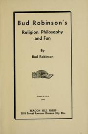 Front cover of Bud Robinson's religion, philosophy, and fun by Bud Robinson