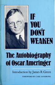Front cover of If you don't weaken by Ameringer, Oscar