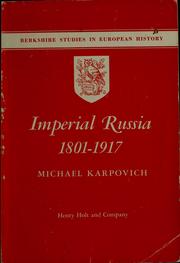 Cover of Imperial Russia, 1801-1917 by Michael Karpovich