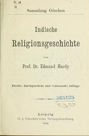 Front cover of Indische Religionsgeschichte by Edmund Hardy