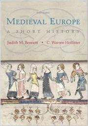 Cover of Medieval Europe by Judith M. Bennett