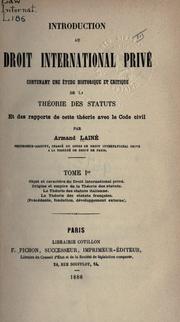 Front cover of Introduction au droit international privé by Armand Lainé
