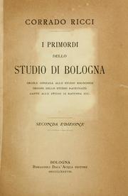 Cover of I primordi dello Studio di Bologna by Ricci, Corrado