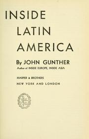 Front cover of Inside Latin America by John Gunther