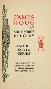 Front cover of James Hogg by Sir George Brisbane Douglas