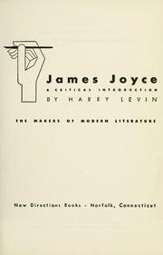 Cover of James Joyce by Harry Levin