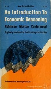 Front cover of An introduction to economic reasoning by Marshall A. Robinson
