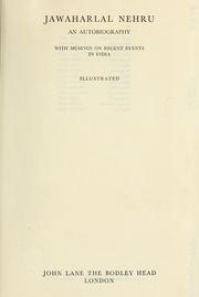 Cover of Jawaharlal Nehru, an autobiography by Jawaharlal Nehru