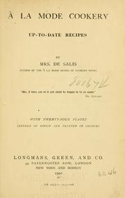 Front cover of À la mode cookery by Harriet Anne de Salis