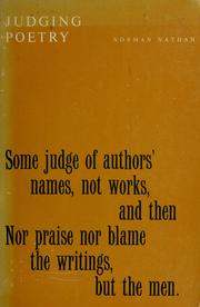 Front cover of Judging poetry by Norman Nathan