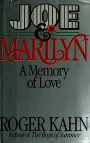 Cover of Joe & Marilyn by Roger Kahn