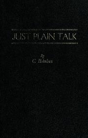 Front cover of Just plain talk by Cleamond Eskelson