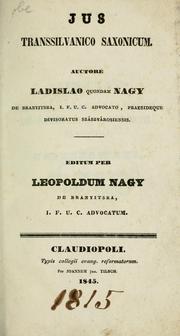 Front cover of Jus Transilvanico Saxonicum by László branyicskai Magy