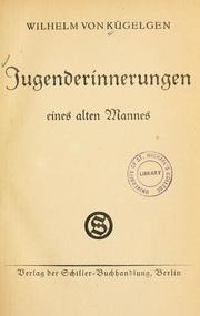 Front cover of Jugenderinnerungen eines alten Mannes by Wilhelm von Kügelgen