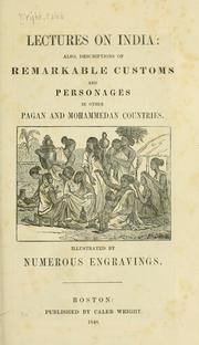 Cover of Lectures on India by Caleb Wright