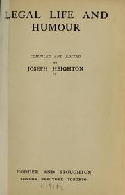 Front cover of Legal life and humour by Joseph Heighton