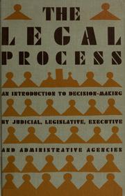 Cover of The legal process by Lloyd Kirkham Garrison