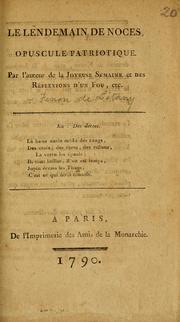 Front cover of Le lendemain de noces, opuscule patriotique by Fenon de Litany
