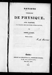 Cover of Notions élémentaires de physique avec planches by Joseph Cauchon
