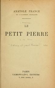 Cover of Le petit Pierre by Anatole France