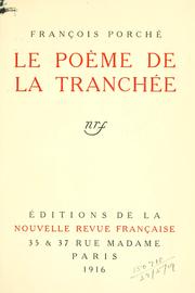 Cover of Le poème de la tranchée by François Porché