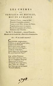 Front cover of Les crimes et forfaits de Bouillé by Thomas Rousseau