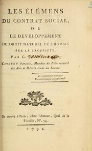 Front cover of Les élémens du contrat social, ou le développement du droit naturel de l'homme sur la propriété by Claude ROMIEUX