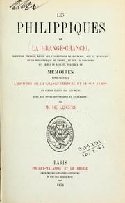 Cover of Les Philippiques de La Grange-Chancel by Joseph de La Grange-Chancel