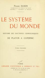 Cover of Le système du monde by Pierre Maurice Marie Duhem