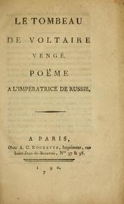 Front cover of Le tombeau de Voltaire vengé by Belonei abbé