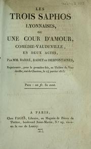 Front cover of Les trois Saphos lyonnaises, ou Une cour d'amour by Barré M.