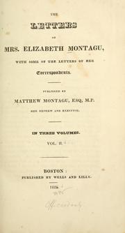 Front cover of The letters of Mrs. Elizabeth Montagu by Elizabeth Robinson Montagu