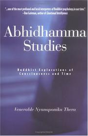 Cover of Abhidhamma studies by Nyanaponika Thera
