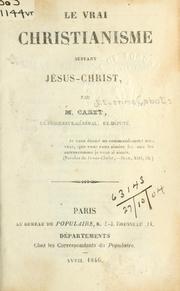 Front cover of Le vrai Christianisme suivant J́́esus-Christ by Etienne Cabet