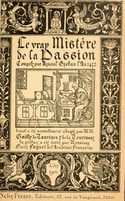Front cover of Le vray mistère de la passion by Greban, Arnoul
