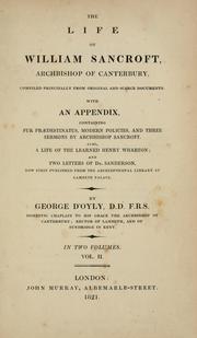 Front cover of The life of William Sancroft, Archbishop of Canterbury by George D'Oyly