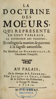 Cover of La doctrine des murs by Gomberville, M. Le Roy sieur de