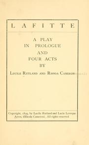 Cover of Lafitte by Lucile Rutland