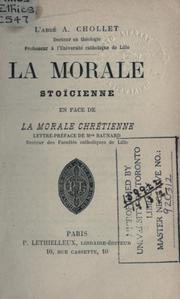 Front cover of La morale stoïcienne en face de la morale chrétienne by Arthur Chollet