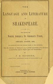 Front cover of The language and literature of Shakespeare by J. H. Stocqueler