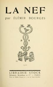 Cover of La nef by Elémir Bourges