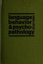 Cover of Language behavior and psychopathology by Harold J. Vetter