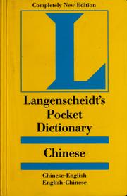 Front cover of Langenscheidt pocket Chinese dictionary by K G Langenscheidt